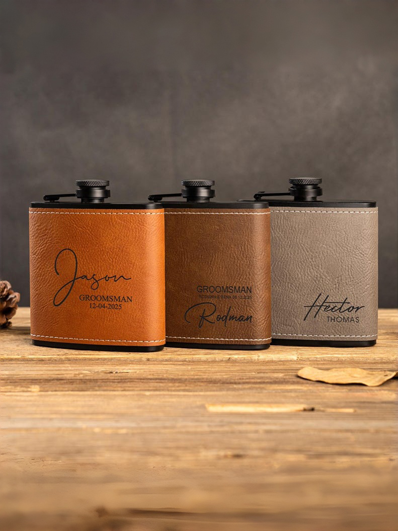 Personalized Leather Flask for Men